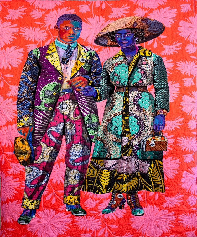 African quilted portrait