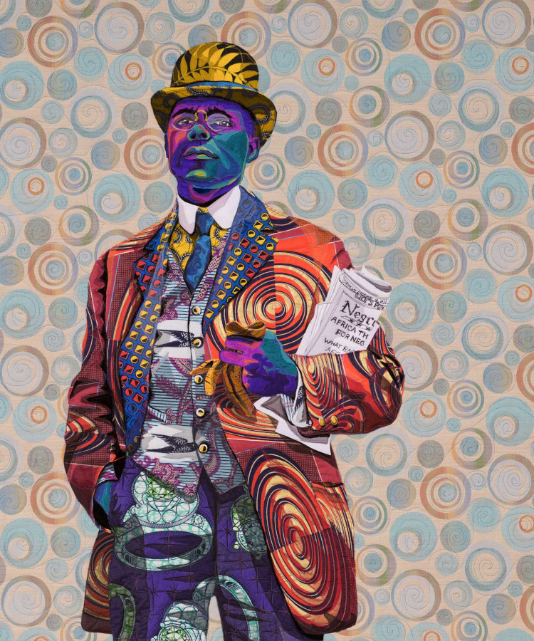 Bisa Butler quilted portrait